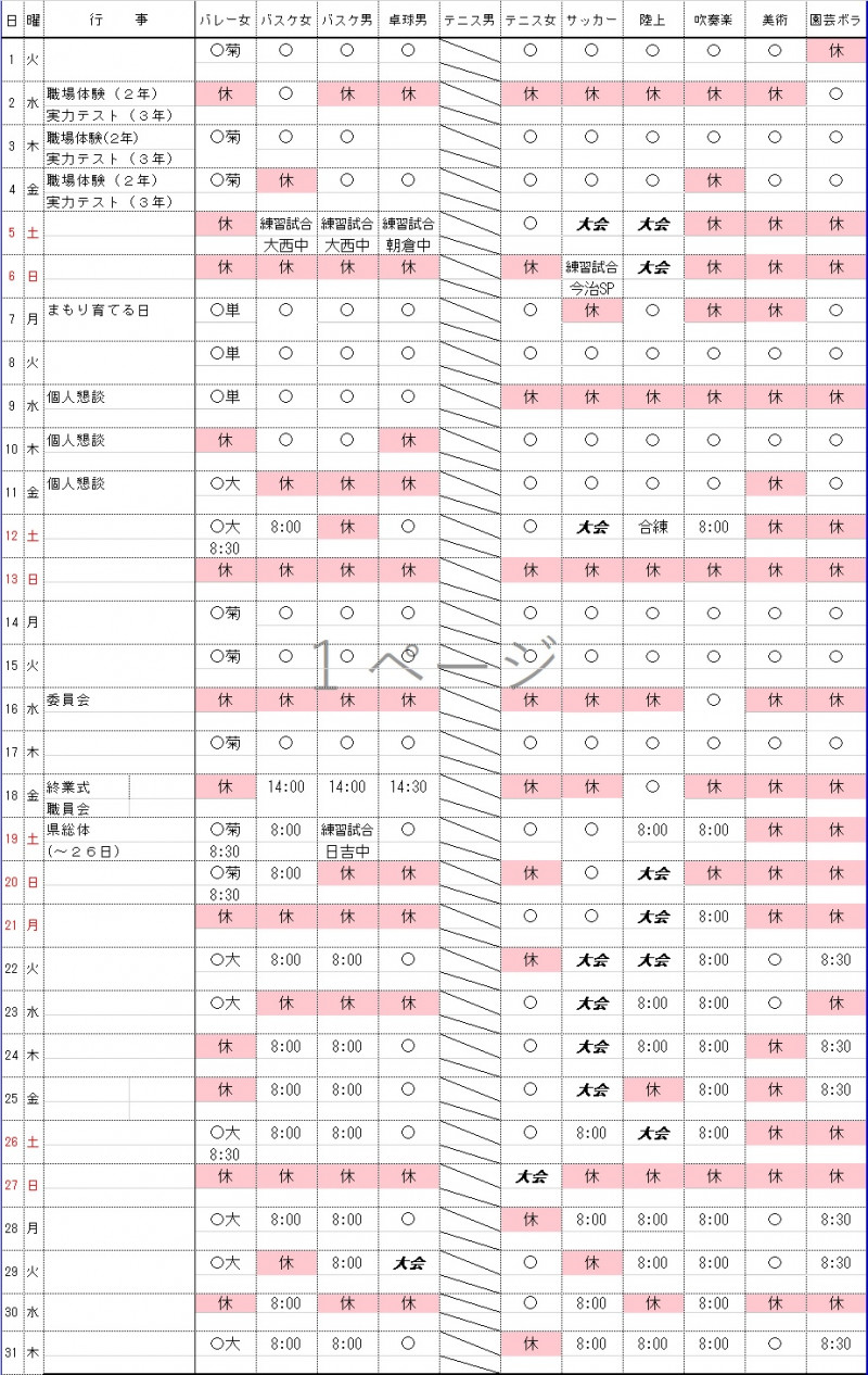 7月部活
